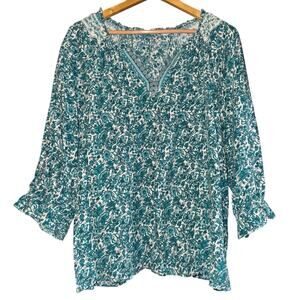 Cafe Marrakech Peasant Top Women’s XL Floral Boho Cottagecore Prairie Relaxed